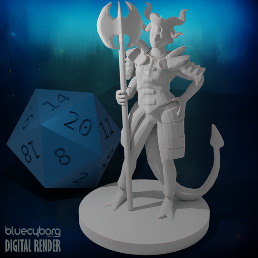 Tiefling Female Death Cleric 2 28mm Scale Miniature