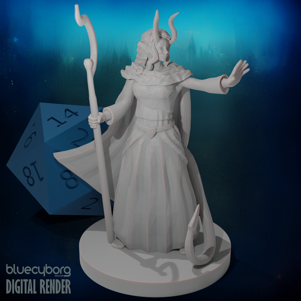 Tiefling Female Druid 28mm Scale Miniature