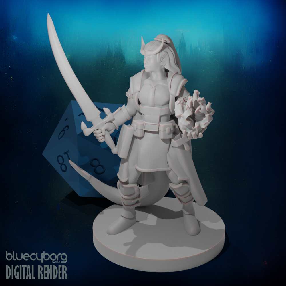 Tiefling Female Hexblade 28mm Scale Miniature