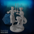 Tiefling Female Monk - Twins 28mm Scale Miniature