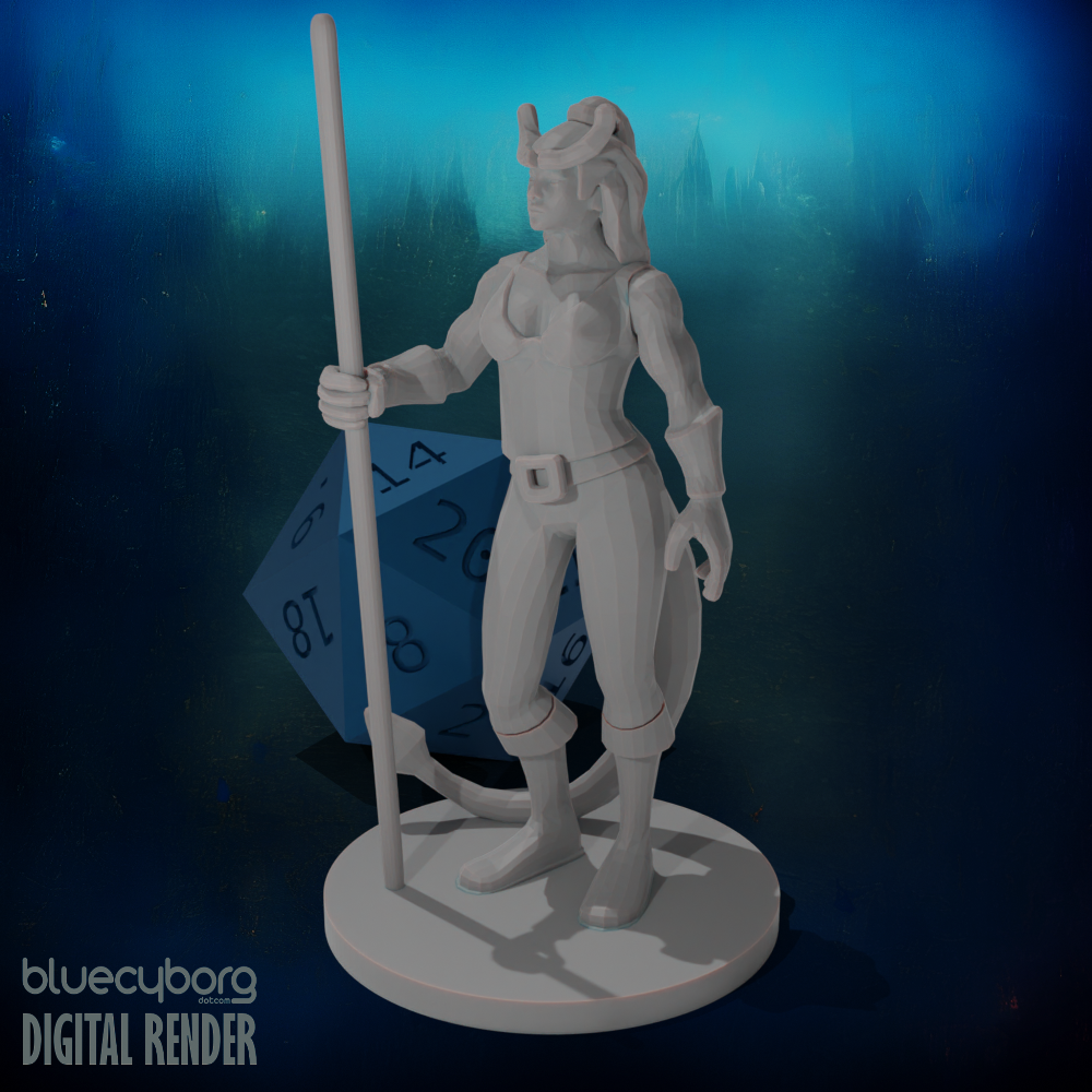 Tiefling Female Monk 28mm Scale Miniature