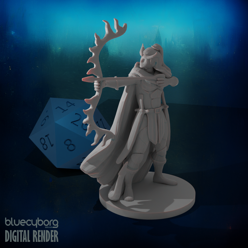 Tiefling Female Ranger 28mm Scale Miniature