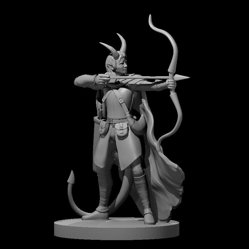 Tiefling Female Ranger 3 28mm Scale Miniature