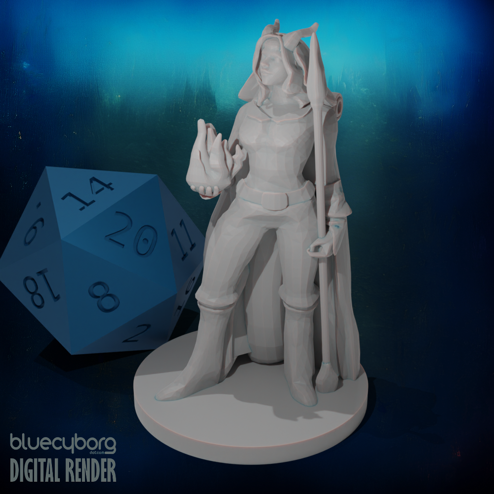 Tiefling Female Sorceress 28mm Scale Miniature