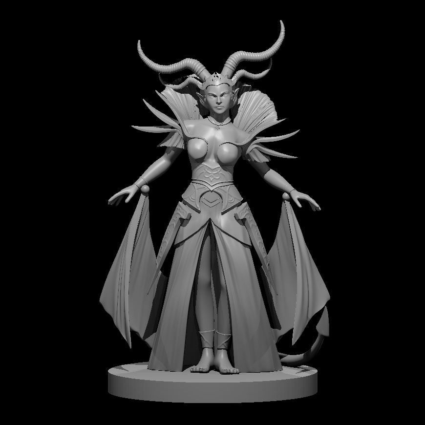 Tiefling Female Sorceress 3 28mm Scale Miniature