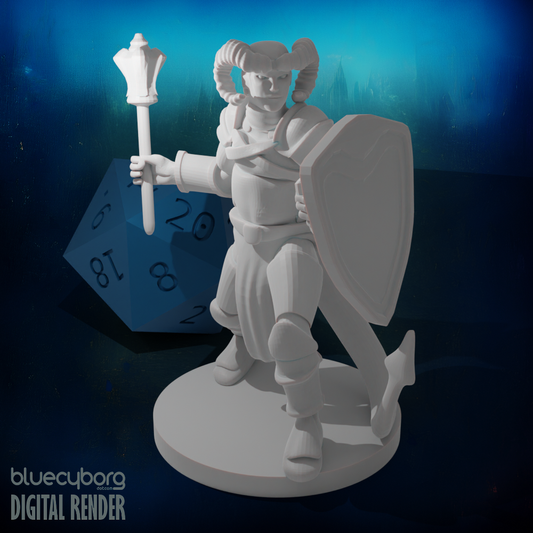 Tiefling Male Cleric 28mm Scale Miniature
