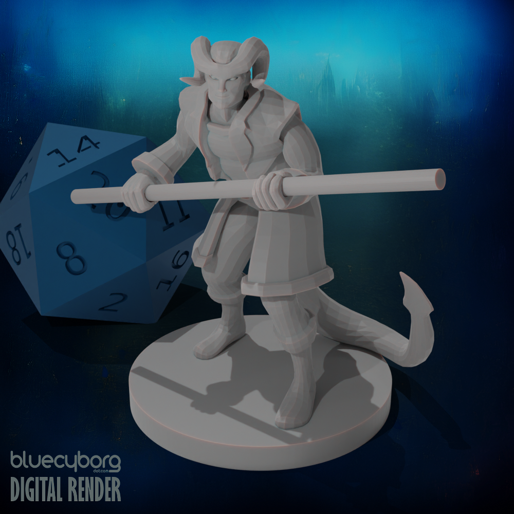 Tiefling Male Monk 28mm Scale Miniature