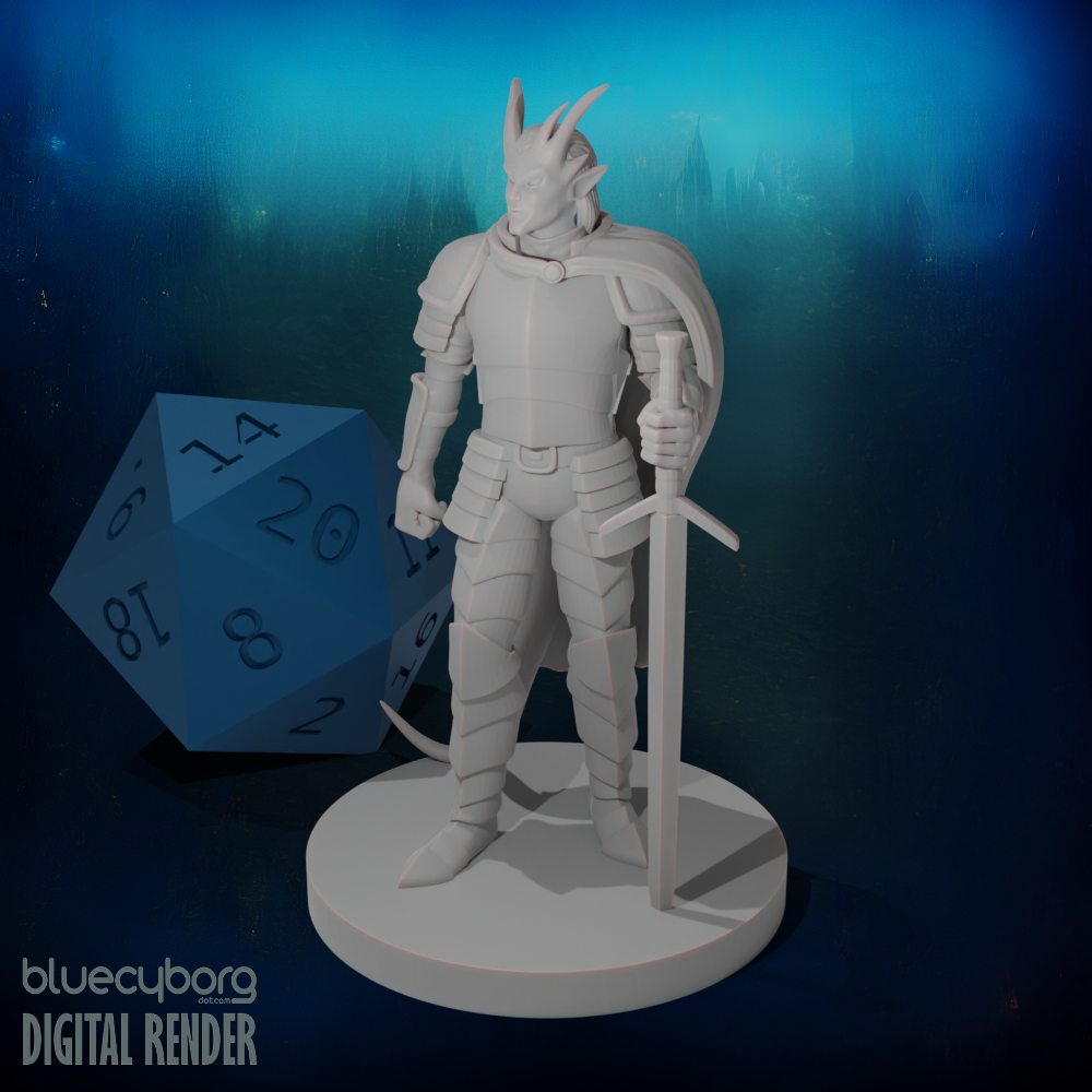 Tiefling Male Paladin 2 28mm Scale Miniature