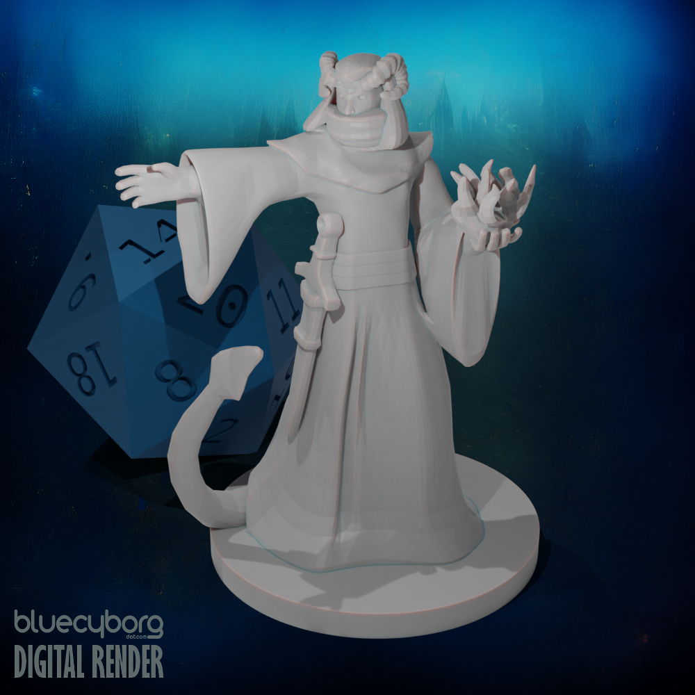 Tiefling Male Sorcerer 28mm Scale Miniature