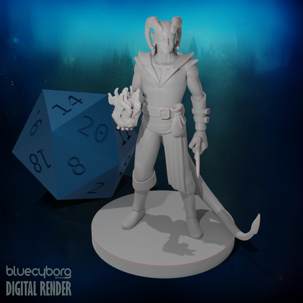 Tiefling Male Sorcerer 2 28mm Scale Miniature