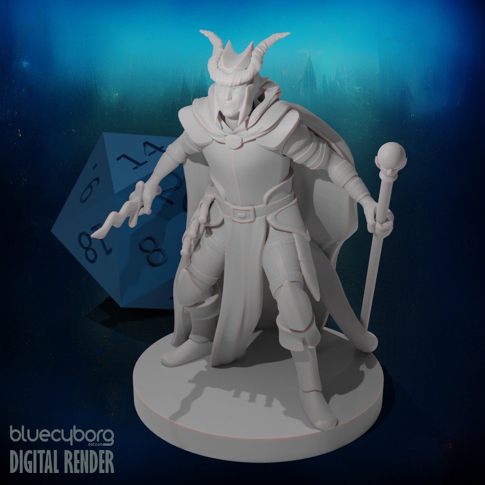 Tiefling Male Warlock 28mm Scale Miniature