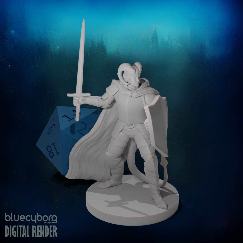 Tiefling Paladin 28mm Scale Miniature