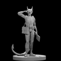 Tiefling Female Artificer 1 w Butcher Knife - 28mm Scale Miniature