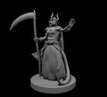 Tiefling Female Death Cleric 3 - 28mm Scale Miniature