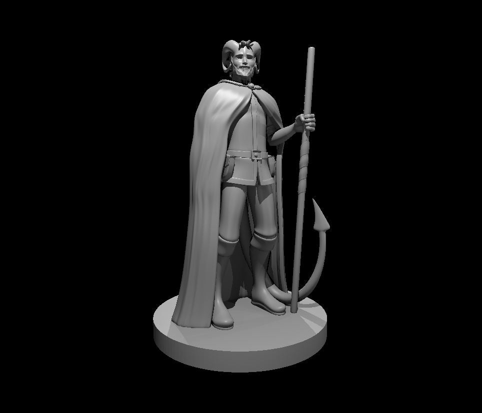 Tiefling Male Druid - 28mm Scale Miniature