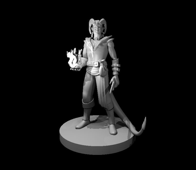 Tiefling Male Sorcerer 2 - 28mm Scale Miniature