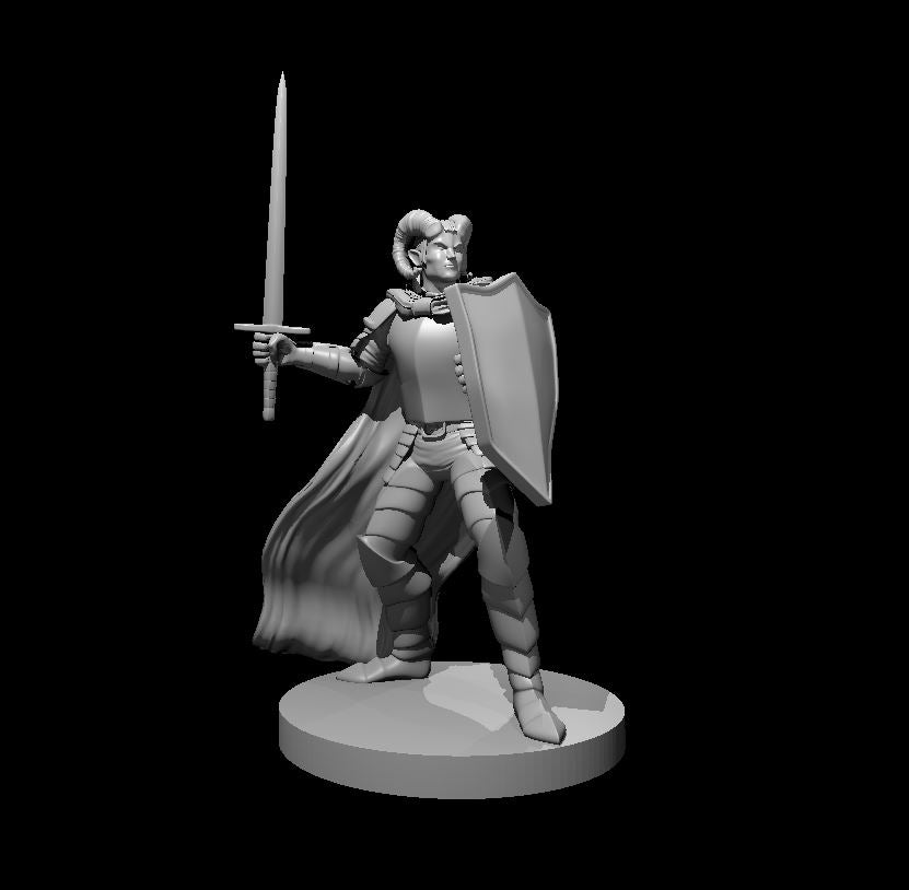 Tiefling Paladin - 28mm Scale Miniature