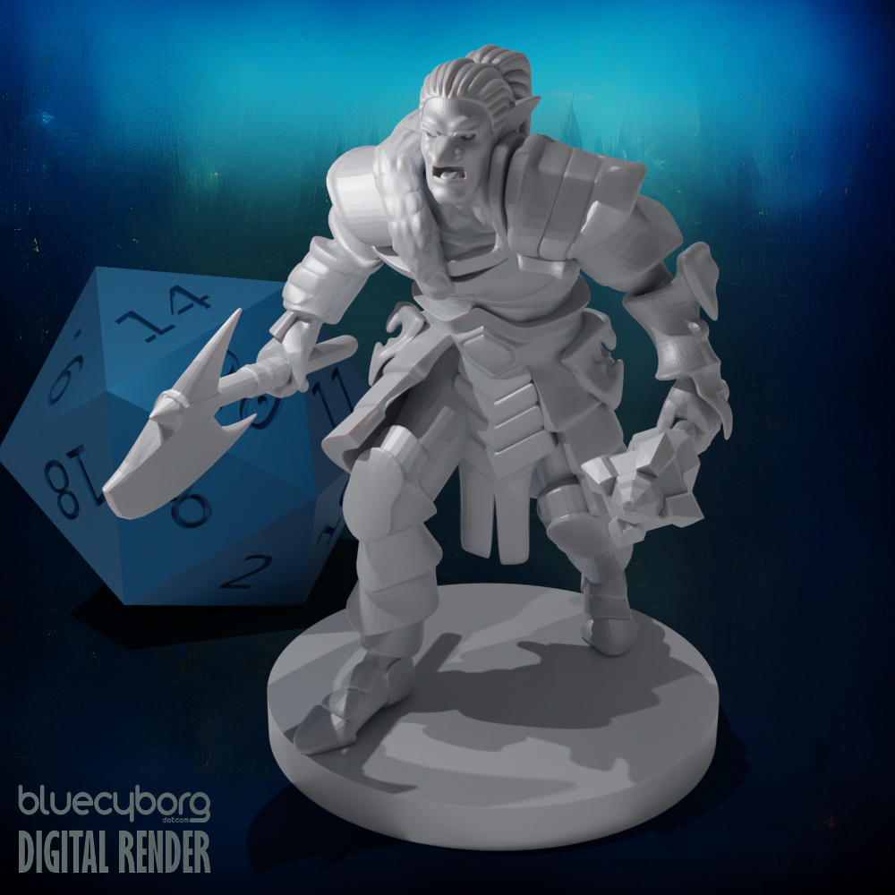 Trollkin Male Barbarian 28mm Scale Miniature