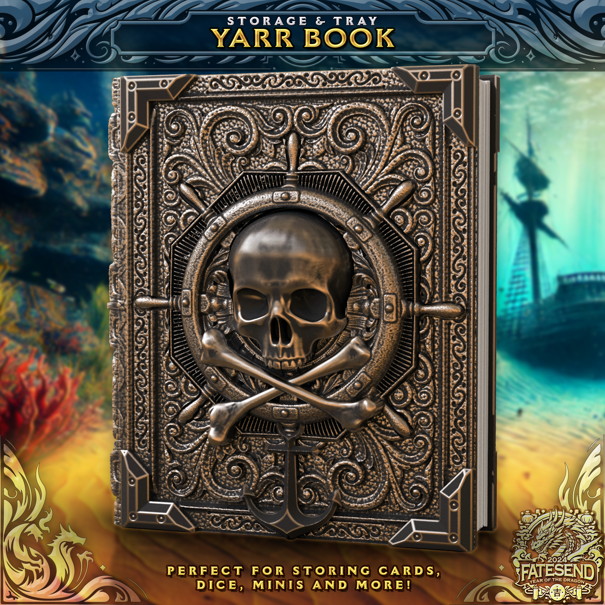 Yarr Book Tome - Storage / Roll Tray / Dice Tower