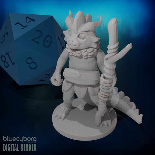 Young Dragonborn Druid 28mm Scale Miniature