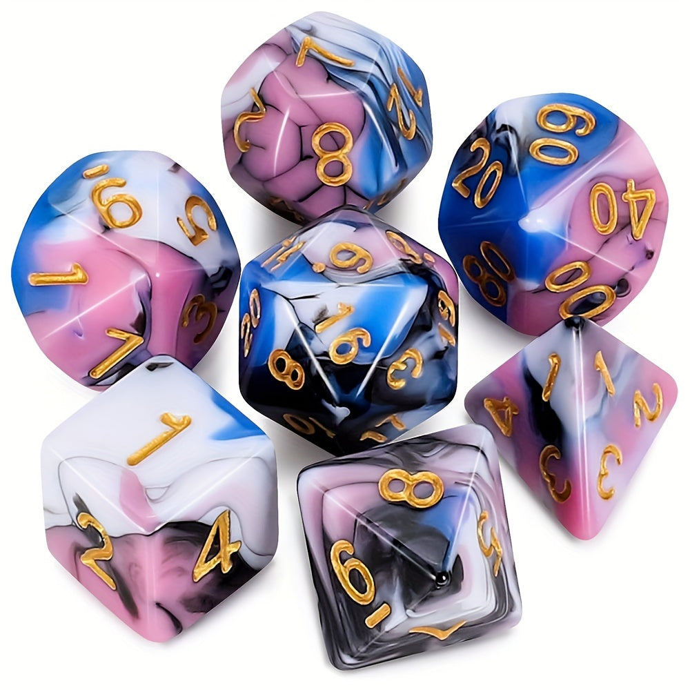 Marble Dice Set - Cosmic Cotton Candy