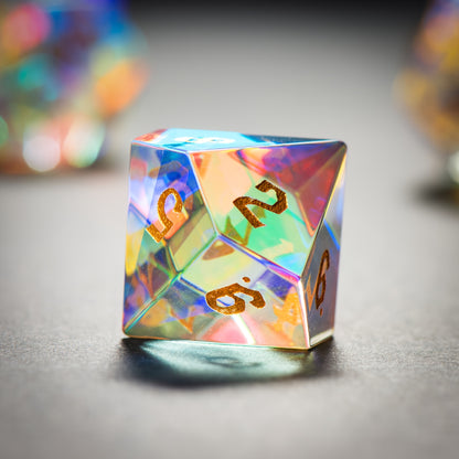 Rainbow Prism Glass - Glass Dice Set