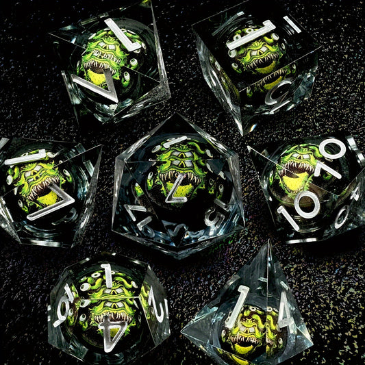 Liquid Core Dice Set - Beholder - Black Green