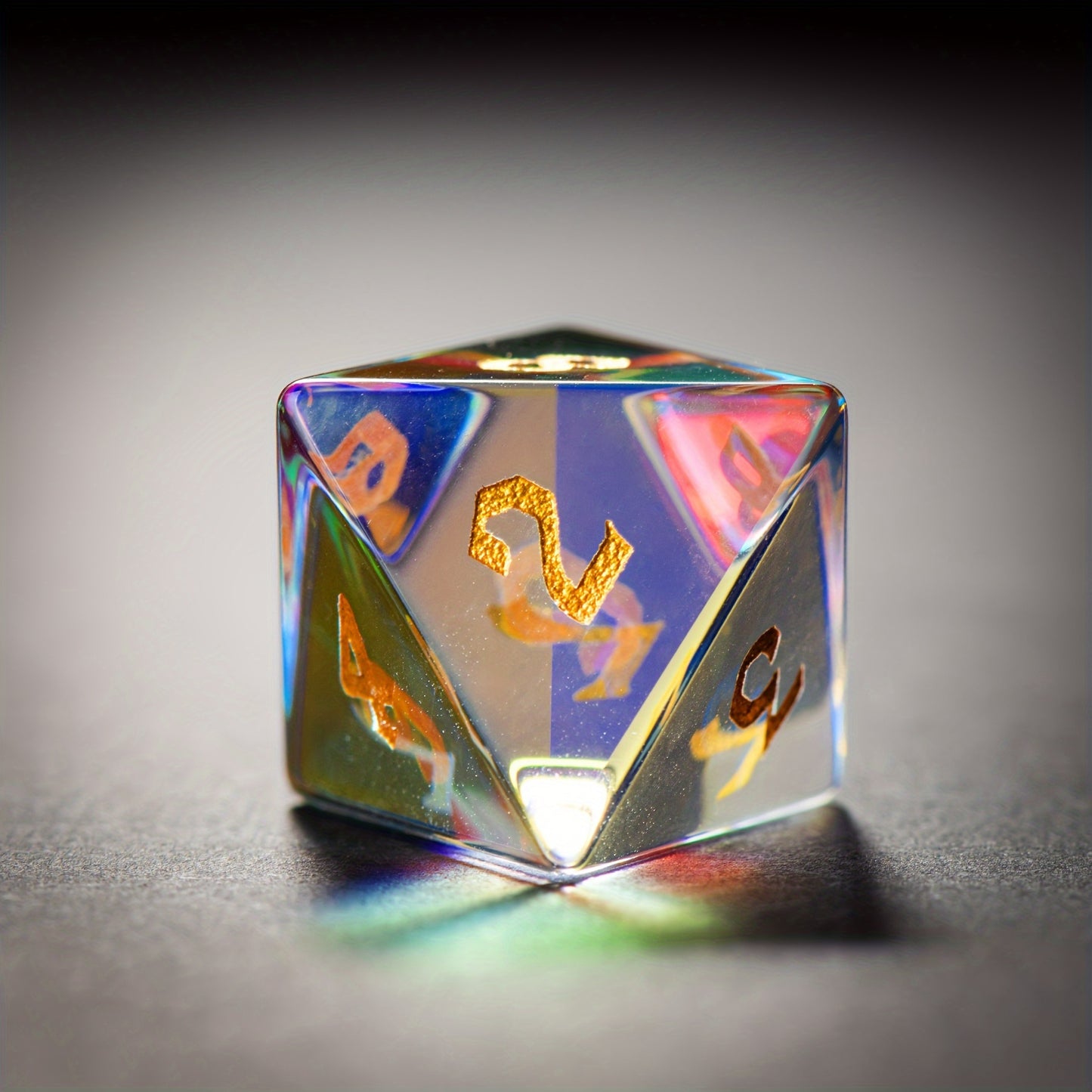 Rainbow Prism Glass - Glass Dice Set