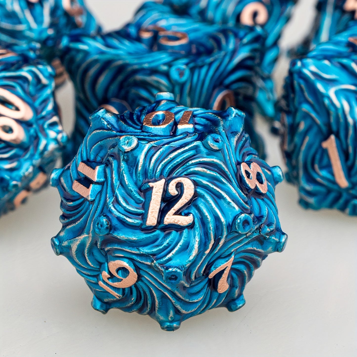 Metal Dice Set - Blue Vortex Portal