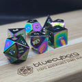 Aurora Forged rainbow solid metal dice set