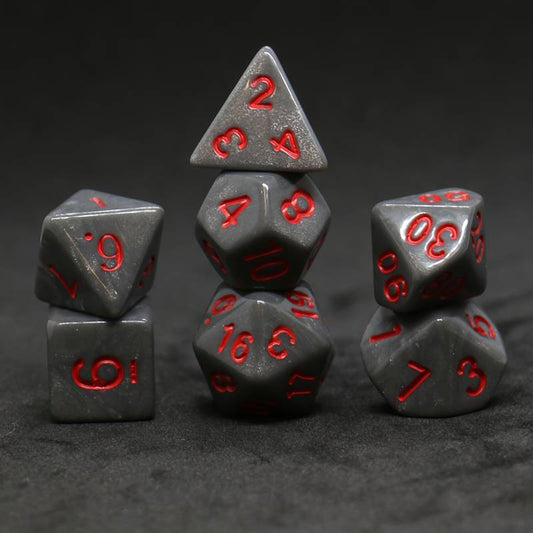 Glitter Dice Set - Grey Shimmer Stone