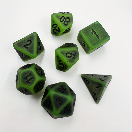 Glow In The Dark Dice Set - Ancient Green