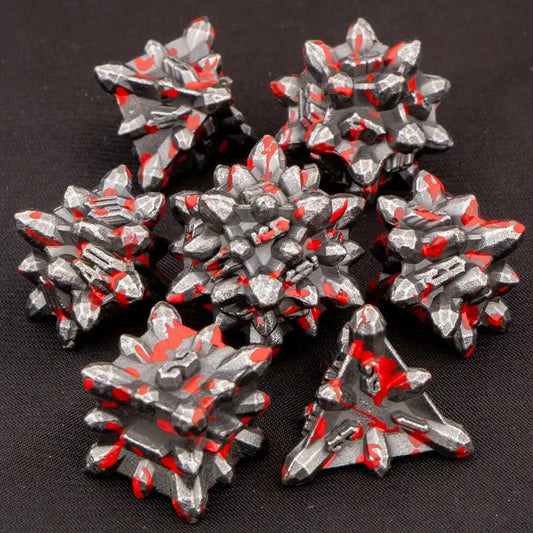 Metal Dice Set - Crystal Formations Bloodied
