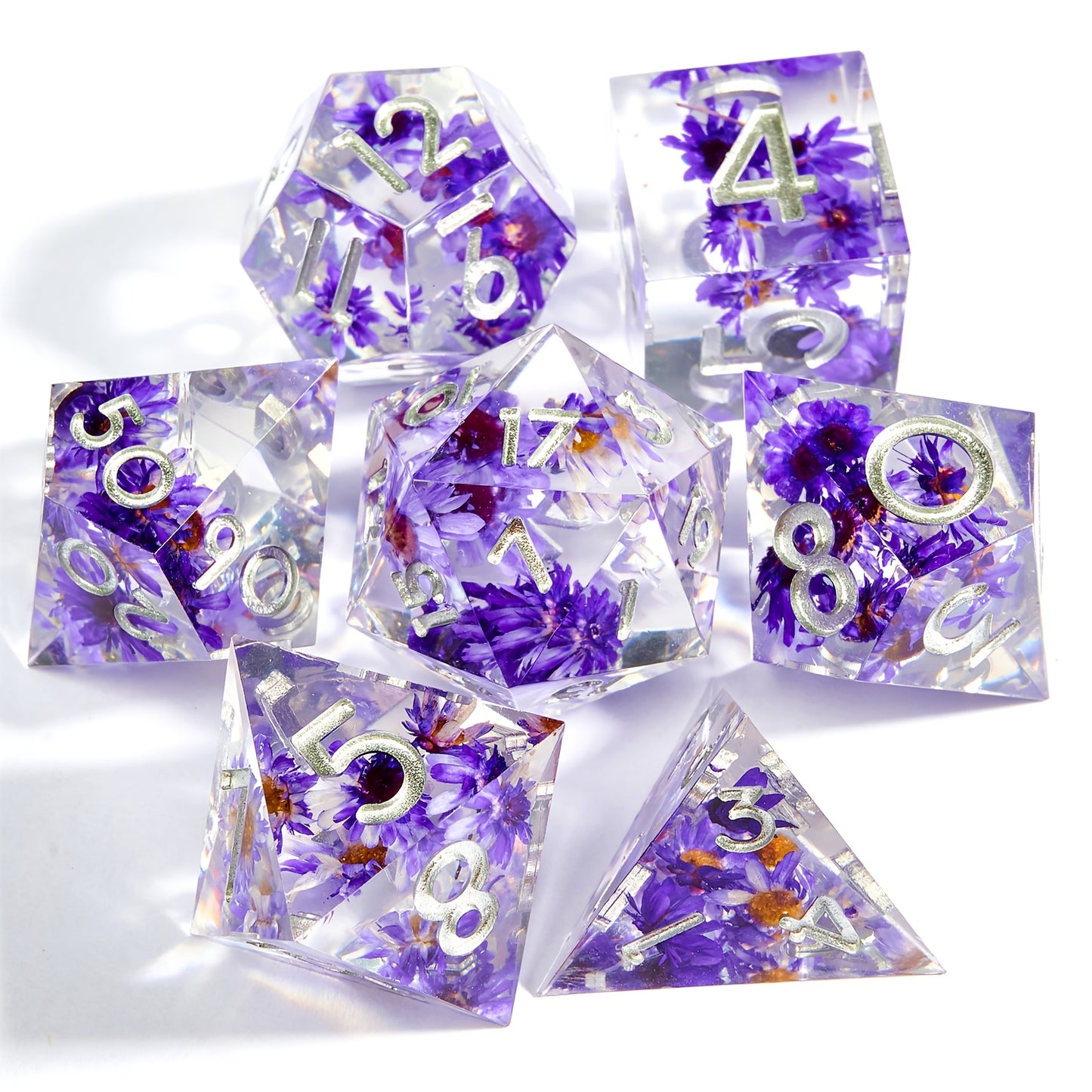 Purple Daisy - Resin Dice Set