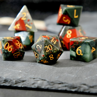 Bloodstone - Gemstone Dice Set