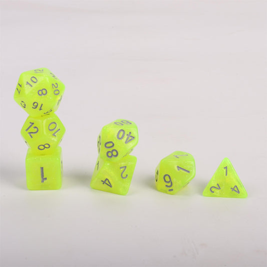 Fluorescent Dice Set - Green Shimmer