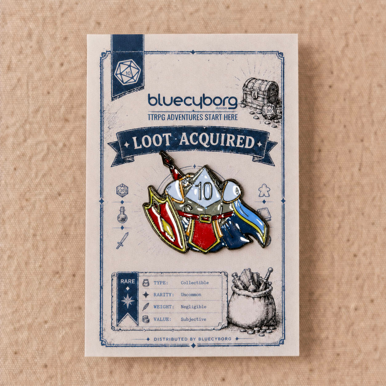 D10 Paladin enamel pin badge