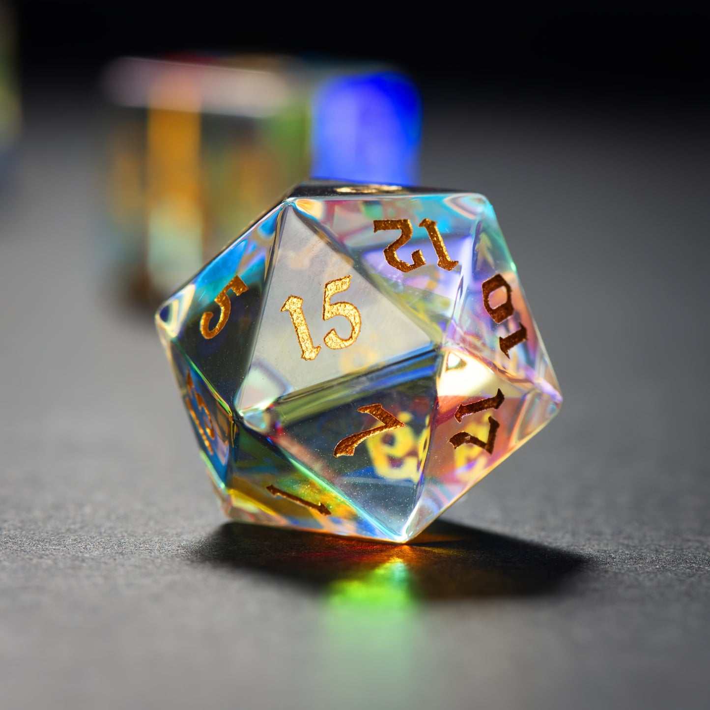 Rainbow Prism Glass - Glass Dice Set