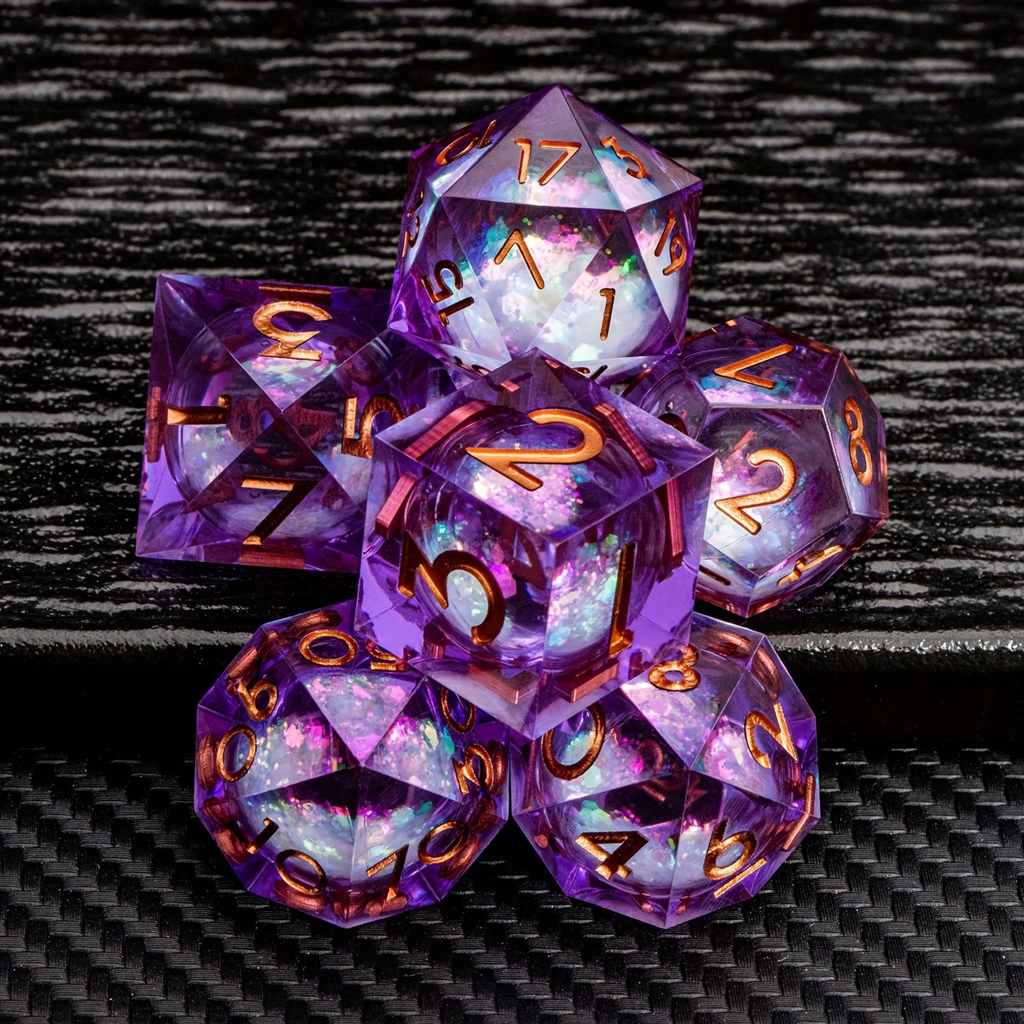 Liquid Core Dice Set - Quicksand Violetshade