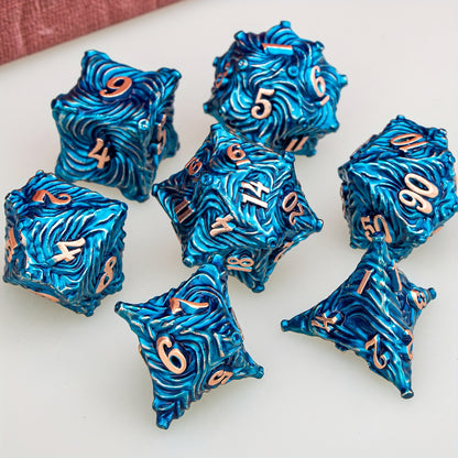 Metal Dice Set - Blue Vortex Portal