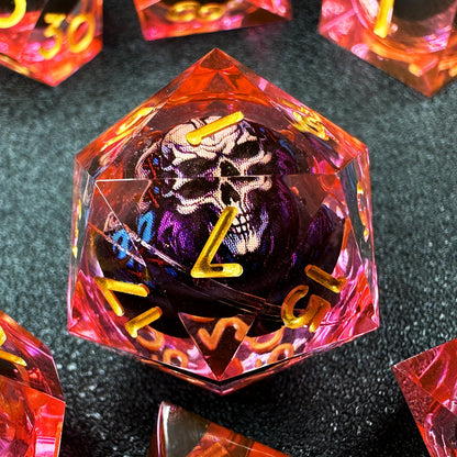 Liquid Core Dice Set - Skull Red