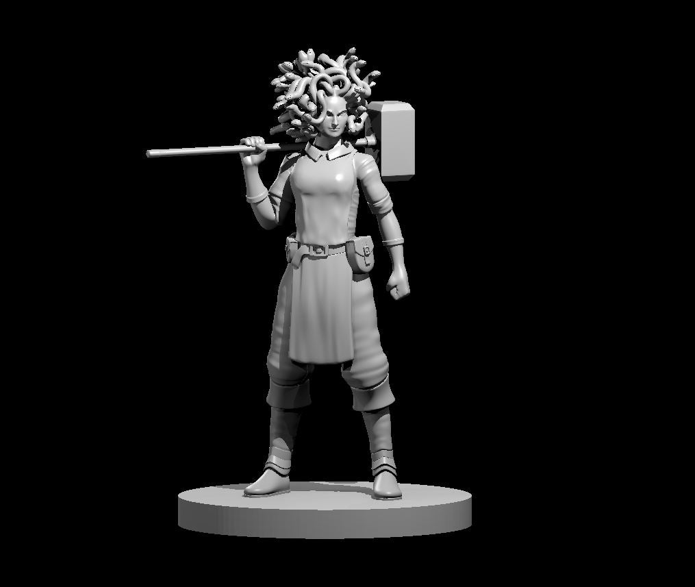 Medusa Female Blacksmith 28mm scale miniature