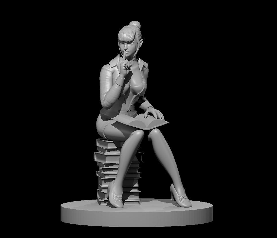 Elven Female Librarian 28mm scale miniature