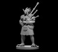 Dragonborn Male Bard with Bagpipes 2 28mm scale miniature