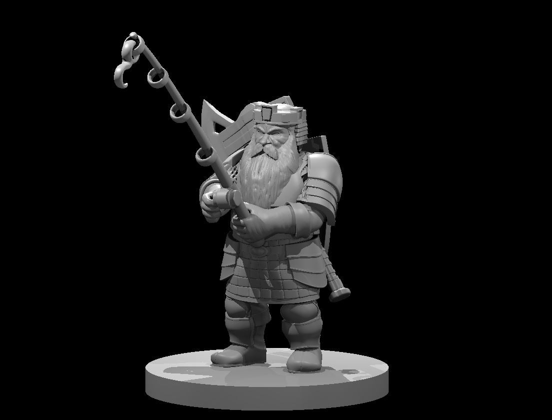 Dwarf Male Cleric Fishing 28mm scale miniature