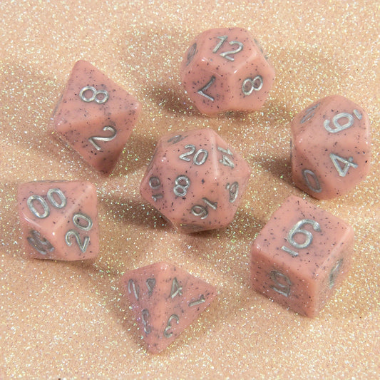 Rose Marble Stone Style Dice Set