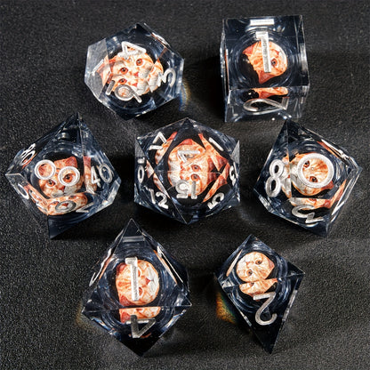 Liquid Core Dice Set - Kitty Cat