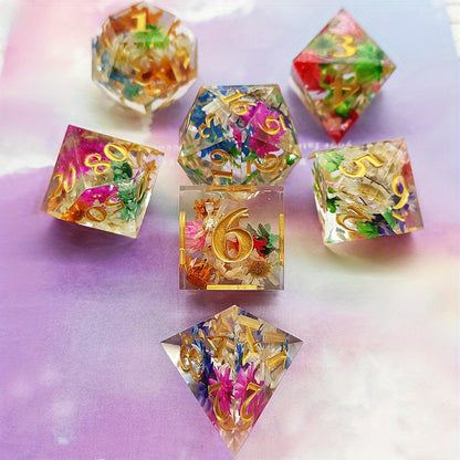 Fateful Flowers - Resin Dice Set