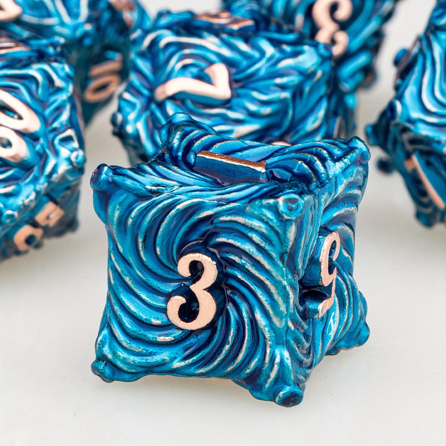 Metal Dice Set - Blue Vortex Portal