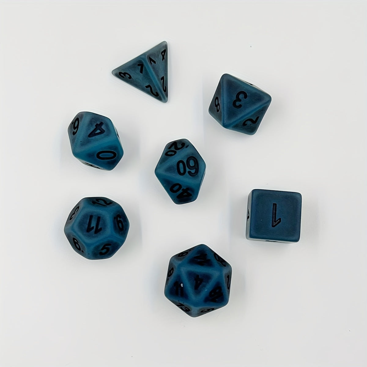 Glow In The Dark Dice Set - Ancient Blue